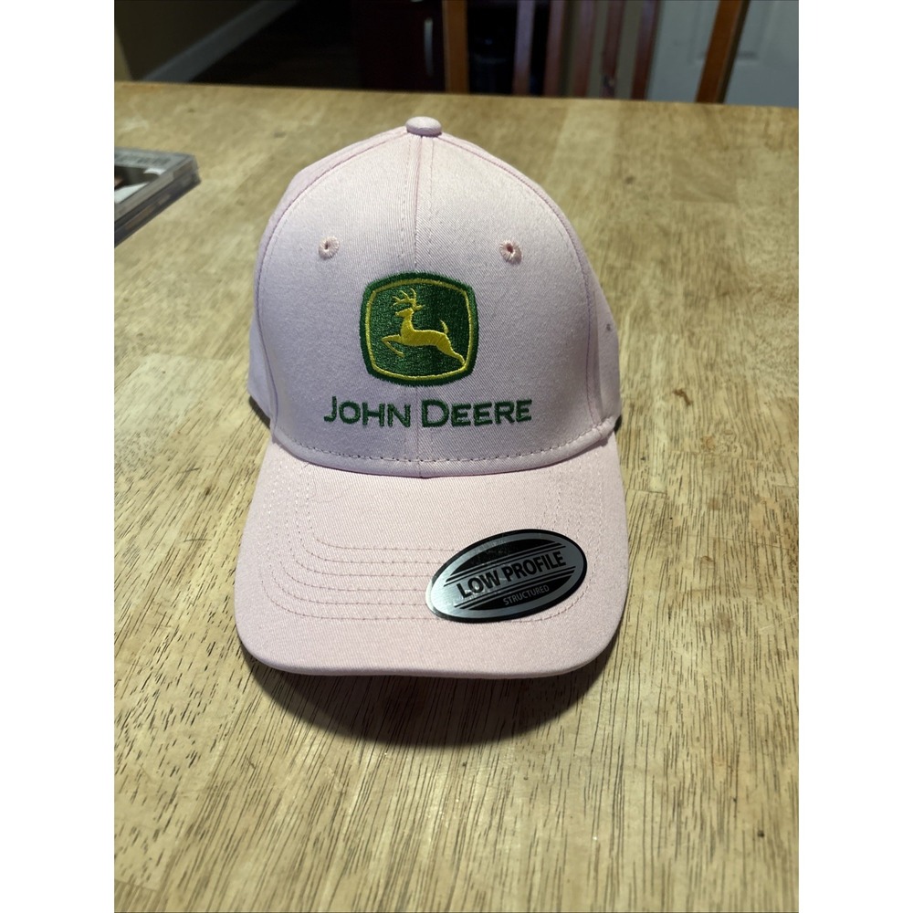 John Deere Hat Cap Low Profile Structured NWT Pink Women’s Adjustable Strapback